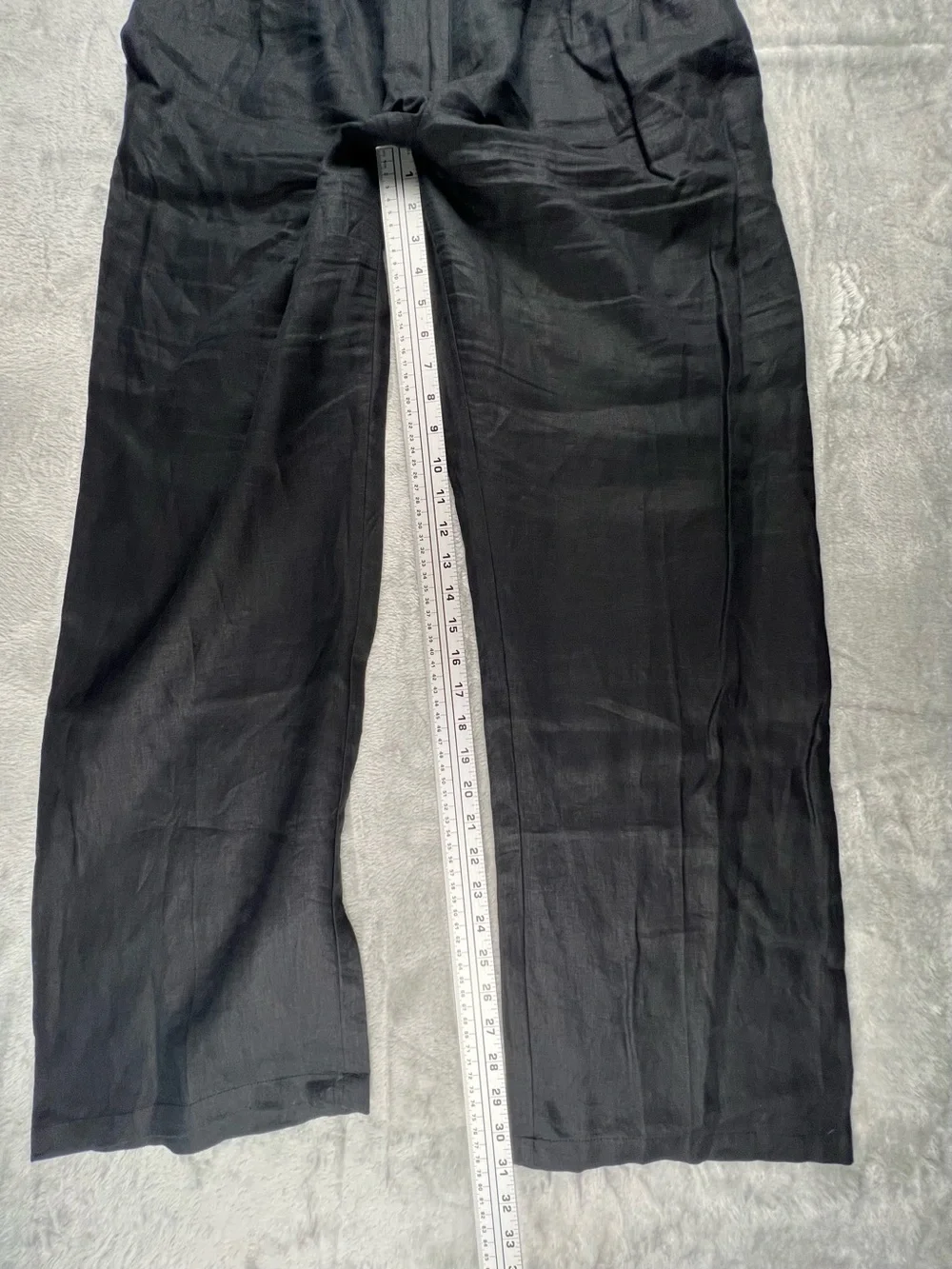 Quince 100% European Linen Wide Leg Pant Womens Size 12 Elastic Waist High Rise